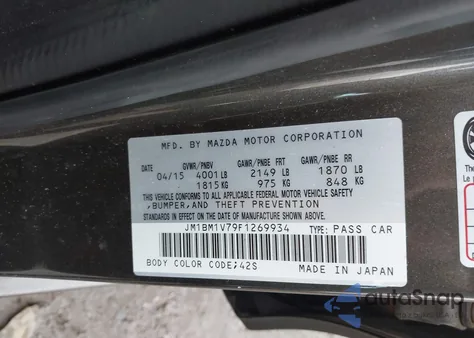 2015 Mazda Mazda3 I Touring z USA, uszkodzony, nr VIN JM1BM1V79F1269934